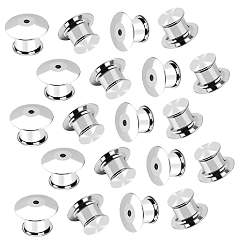 SMASOLO 1set Multi Function Metal Pin Back Clasp for Brooches DIY Accessories and Clothing Removable Locking Pin Keeper for Safe Use and 20pcs