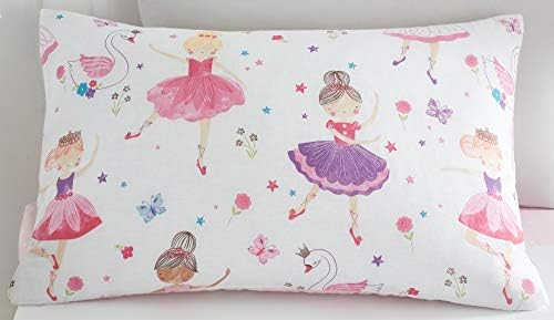 Happy Linen Company Kids Girls Prima Ballerina Ballet Dance Pink Reversible Toddler Cot Bed Bedding Duvet Cover Set