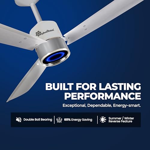 Image of Khaitan Ornate- 1200mm BLDC Ceiling Fan with Remote | 5 Star Rated | Durable & Long-lasting | Energy Saving | 3-Years Warranty | Pack of 1 | Metallic Silver Grey
