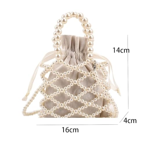 Travel Beach Bag Pearl Durable Shoulder Crossbody Lady Basket Handbag2