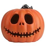 Halloween Light Up Pumpkin Jack O Lantern Pumpkins Decor Vintage Plastic Pumpkin Statue Halloween Table Decor Vintage Jackolentern Pumpkins Lights for Porch, Fireplace Mantle Home Party Decor