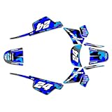 Kalair GFX Graphics Kit for Yamaha PW50 (1980-2023) Invasion Series Blue 09 Mil-Dirt bike Custom Racing Graphics Decals Stickers Kit, no-plastics