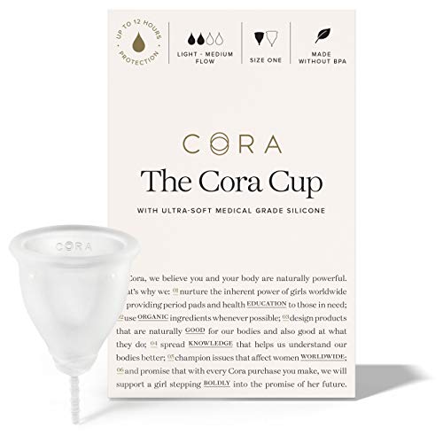 Cora Menstrual Cup, Reusable Period Cup - Ultra-Soft, Comfortable & Leak-Proof Medical Grade