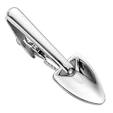 HAWSON Shovel Tie Clips for Men Unique, Silver Tool Tie Bars Pins Tacks, Digging Gardeners Gifts Outdoor Events Theme Wedding Party