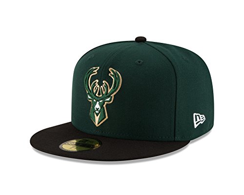 New Era NBA Milwaukee Bucks Men's 2-Tone 59FIFTY Fitted Cap, 7.625, Dark Green by New Era - Used condition - US$44.40