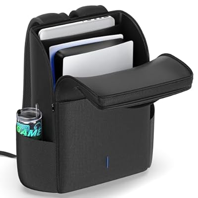 Mochila para Consola PS5/ Slim/ Pro, Bolsa PS5 de Viaje con Protección Total, Funda ps5 Almacenamiento de Gran Capacidad, PS Portal, Portátil, Tarjeta de Juego, Maletin PS5 con Bolsa 3 Cable- Negro | Ya disponible en tu tienda friki favorita! En mundofriki.es!