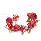 Fabriqué avec des roses en tissu réalistes et des feuilles pratiques, ce bandeau de fleurs artificielles combine une esthétique naturelle avec une couleur unique pour un port sûr et confortable pour les enfants