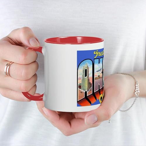 Taza de cerámica de 11 oz con diseño Akron Ohio miniatura 5