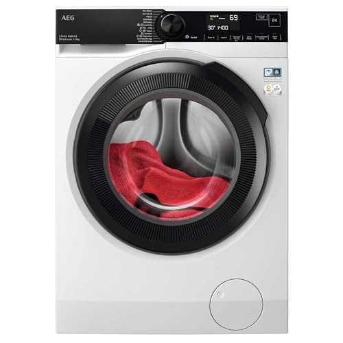 AEG LFR7304L4B Lavadora de Carga Frontal 11 Kg, 1400 rpm, Libre Instalación, Función Vapor, Motor Inverter, Lavado Rápido, Programa Higiene, Display LCD XXL, Serie 7000, Blanca/Negra, Clase A