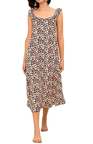 Loungewear coton femme chemise de nuit longue sans manches anti sueurs nocturnes