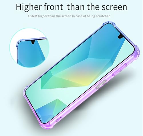 Osophter for Samsung Galaxy A16 Case: with 1pcs Screen Protector two color gradient reinforced corner TPU shock absorption flexible Cell Phone Cover for Galaxy A16(Purple Blue) Osophter for Samsung Galaxy A16 Case: with 1pcs Screen Protector two color gradient reinforced corner TPU shock absorption flexible Cell Phone Cover for Galaxy A16(Purple Blue)