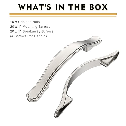 AOOTOCH 10 Pack Brushed Satin Nickel Kitchen Cabinet Handles Cabinet Pulls 3 inch Hole Center Cabinet Hardware Drawer Handles for Cabinet Dresser and Cupboard AT2792BSN by AOOTOCH - Image 7