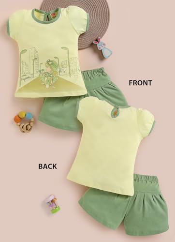 Image of LuvLap Baby Girls Regular Fit 100% Cotton Half Sleeves Girls Top CoSet Pack of 3