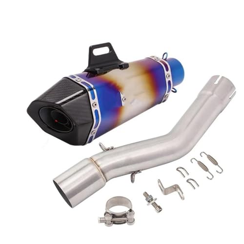 Tuyau d'échappement moto avec silencieux carbone bleu pour Voge 500R 500DS