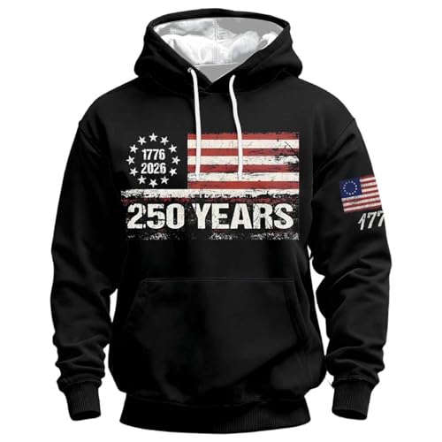 Sweat à capuche homme imprimé patriotique en coton doux pull streetwear