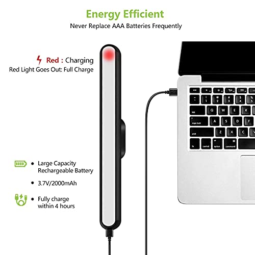 Dimmable Touch Tap Light Bar Rechargeable Wall Mounted Reading Lights Stick On Bunk Bed Lamp Headboard Magnet Mount Wireless Portable 2000mah Battery Powered Operated LED for Closet Bedroom Bookworms - Image 6