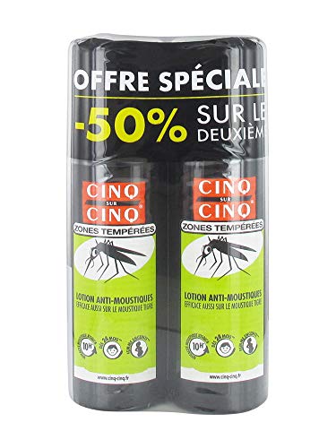 Spray Anti-Moustiques Zones Tempérées 2x100ml Cinq Sur Cinq