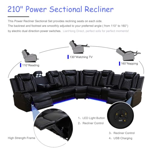 Nervlox Power Sectional Sofa