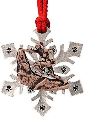 Creative Pewter Designs Rock Climber Female Christmas Ornament AC241ASF, Xmas, Copper Plated, Handmade in the USA image 3