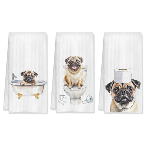 Funny German Shepherd Bathroom Hand Towels Set of 3, German Shepherd Decor Hand Towels for Bathroom, German Shepherd Gifts for Women Men, Gifts for German Shepherd Lovers Owners, 16x24 Inch