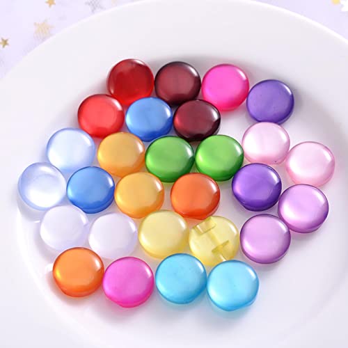 Boutons couture 8 mm en résine verte transparente robustes et discrets x50