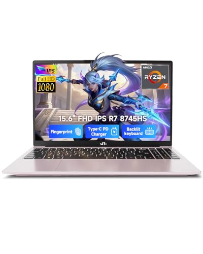 Image of NIMO 15.6 inch IPS FHD-Gaming-Laptop, AMD Ryzen 7 8745HS 64GB DDR5 RAM 1TB SSD (Beat R9 6900HX, up to 4.9GHz) Radeon 780M GPU Business Computer with 100W Type-C Backlit Keyboard, Fingerprint USB-C 4.0