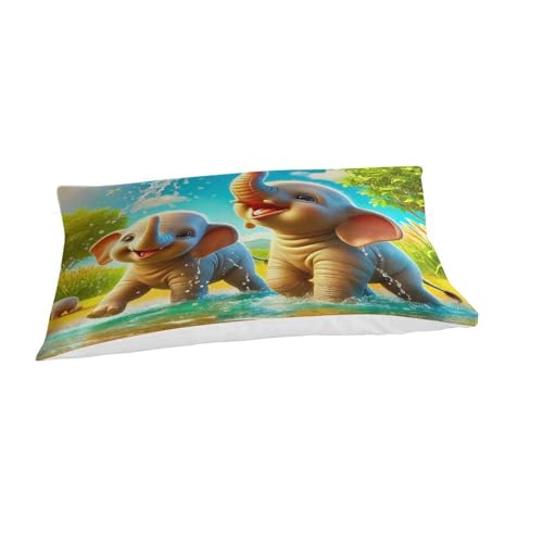 Parure de lit bébé éléphant 135x200cm microfibre douce zippée pour enfants