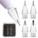 Fofvccv 4 Pack Replacement Tips Compatible with Apple Pencil Pro/USB-C/2nd Gen/1st Gen, Durable Soft Nibs for iPad Pencil, High Precision Smooth Writing iPencil Replacement Nibs (Clear)