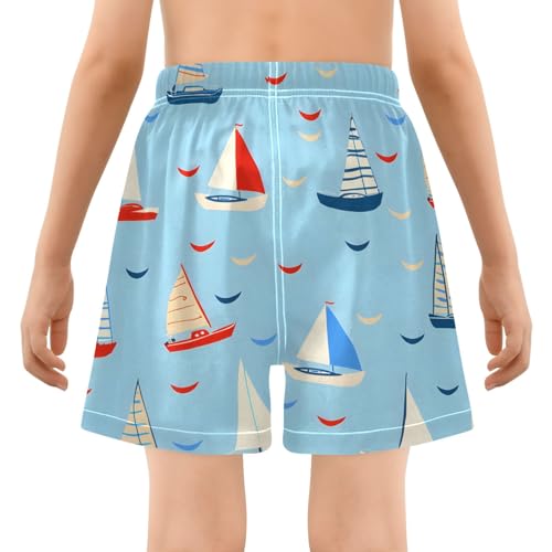 Toddler Boys Swimwear Swim Trunks with Compression Liner 4T Boats3
