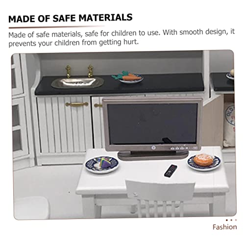 Toyvian 1 Conjunto Casa De Boneca Tv 1 Mobília De Boneca Em Escala 12 Televisão Casa De Bonecas Pequ