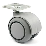  Q&Q NACIONAL - RUEDA GIRATORIA ONIX ARO DE GOMA Ø50 GRIS PL- BANDA RODADURA DE GOMA, ARO CENTRAL NEGRO