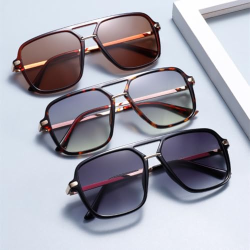 Lunettes de soleil double pont style rétro dégradé aux finitions soignées - 2