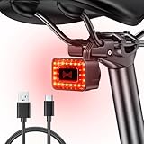 ONVIAN Smart Bike Radar Tail Light, USB Rechargeable Rear View Radar Taillight, IPX64 Waterproof Rear Light with Visual Alerts for Approaching Vehicles, for Mountain Road Bike Night Riding