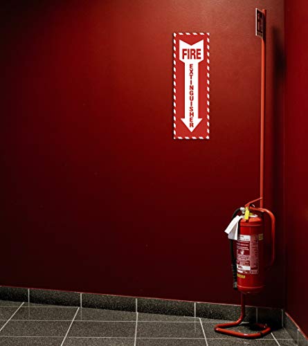 Uflashmi Fire Extinguisher Sign, Fire Extinguisher Sticker Signs, 4 Pack, 4” x 12”