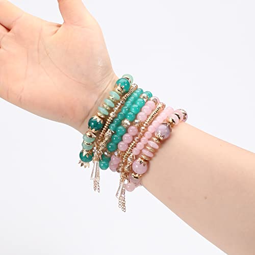 Budsmile Bohemian Stretch Beaded Bracelets For Women Multilayer Bracelet Set Gifts For Girls Stackable Jewelry #TOP4