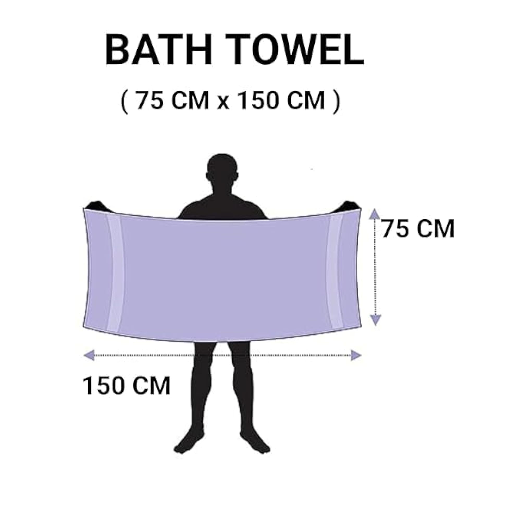 600 GSM White Bath Towel, Quick Dry Premium Cotton