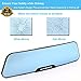 Rear View Mirror, 11.8 Inch Panoramic Anti-Glare Rearview Mirror, Car Interior Clip-On Wide Angle Rear View Mirror to Reduce Blind Spot Effectively for Car SUV Trucks – Convex - Blue