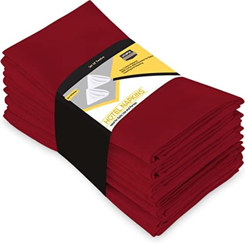 Utopia Kitchen Cloth Napkins [12 Pack, White] 46x46 cm Cotton Blend Washable and Reusable Table Dinner Napkins for Hotel, Lunch, Restaurant, Weddings, Event and Parties