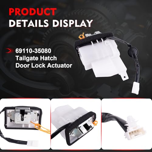 Image of 69110-35080 Tailgate Hatch Door Lock Actuator Compatible for Toyota 4Runner 2010-2019,Rear Trunk Lid Latch,Replace 69110-35080 69110-35082