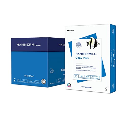 Hammermill Printer Paper, 20 lb Copy Plus, 8.5 x 11-5 Ream (2,500 Sheets) - 92 Bright