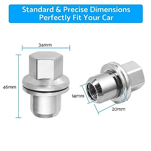 eSynic Wheel Nuts Set Professional 20Pcs Full Steel Alloy Wheel Lug Nuts RRD500510 Perfect for Range Rover Sport (2005-2013) Land Rover Discovery 3&4 (2004-2014) Range Rover L322 (2006-2012)