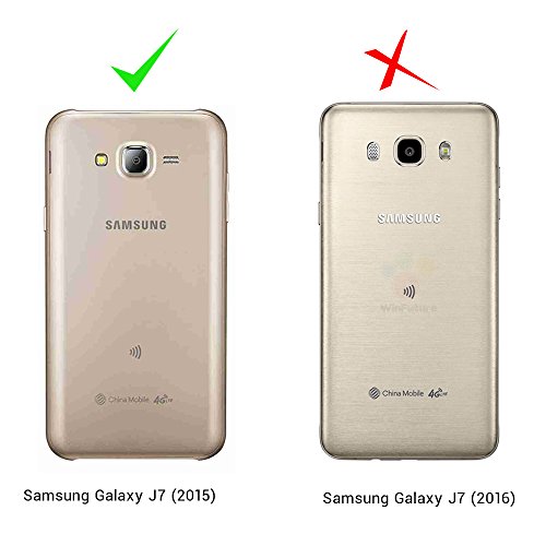 Badalink J7 Case,Samsung Galaxy J7 Case (2015 Version) - Wallet Embossed Butterflies Tree Premuim Pu Leather Soft Tpu Inner Cover With Wrist String & Magnetic Clip & Id/Credit Card Holders Red #TOP1