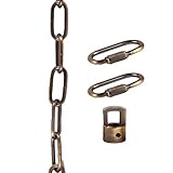 TLLAMP Lighting Pendant Chain, Heavy Duty Chain for Light Fixture, Mirror or Picture Suspension in Antique Brass Finish, Multiple Specifications (Antique Copper, 12)