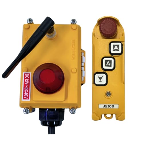JEICO Crane Hoist Industrial Wireless Remote 3 Buttons Controller JREMO 3K (1 Transmitter + 1 Receiver) Yellow, Made in Korea