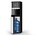Tehanld Bottom Loading Water Cooler Dispenser for 5 Gallon Bottles,Stainless Steel Water Cooler with 3 Temperature -Hot, Cold & Room,Child Safety Lock,Ideal for Home and Office, Pure Black