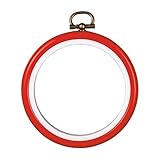 Vervaco Stickrahmen Plastik Stickerei Rahmen ROT Tambour Kreuzstich Zubehör Rahmen ca. 20 cm Stickring Kunststoff Wanddekoration DIY Stickbilder zum Aufhängen Handwerksmaterial