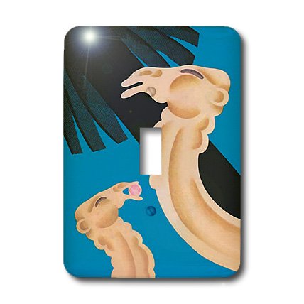 Interruptor de palanca individual de 2 camellos Art Deco 3dRose lsp_109917_1 para pared