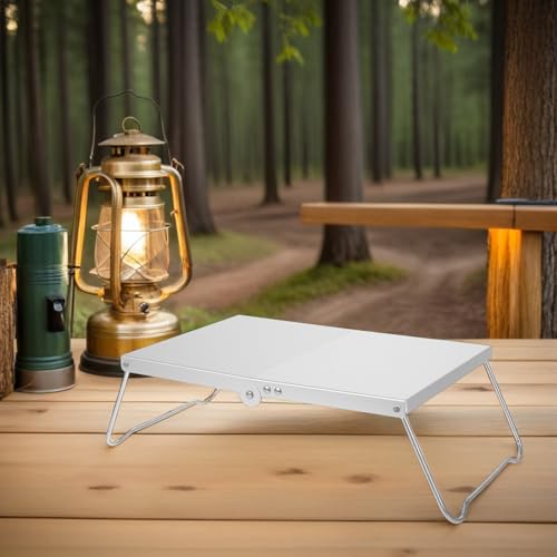 Table pliante portable alliage aluminium argenté mini table compacte camping barbecue