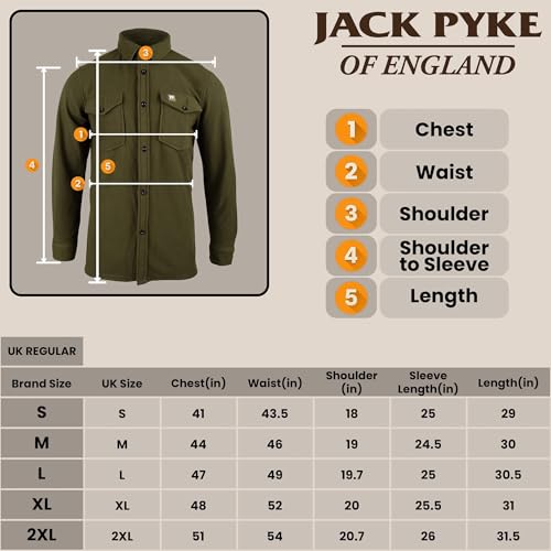 JACK PYKE Polar-Fleece-Hemd, dark olive, L