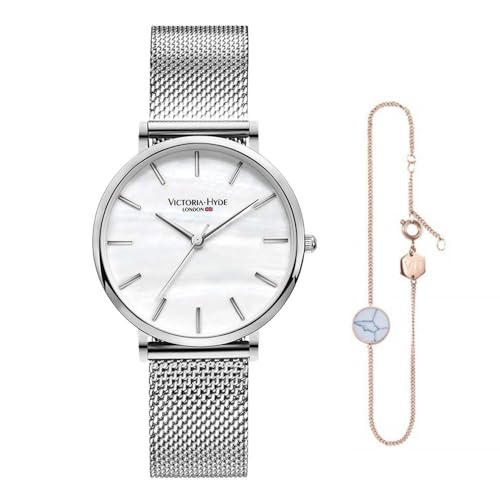 VICTORIA HYDE Femmes Quartz Montre Et Bracelet Set Bande de d'acier Inoxydable